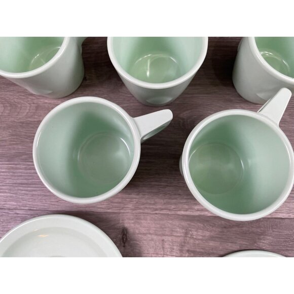 Lot of 5 Vintage Dallas Ware Coffee Cups - Pretty Seafoam Green - Made in USA - Picture 7 of 16